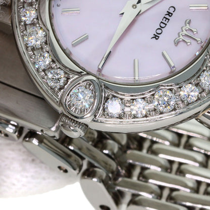 SEIKO セイコー 1E70-0CY0 クレドール シグノ ベゼル ダイヤモンド 腕時計 SS レディース 中古