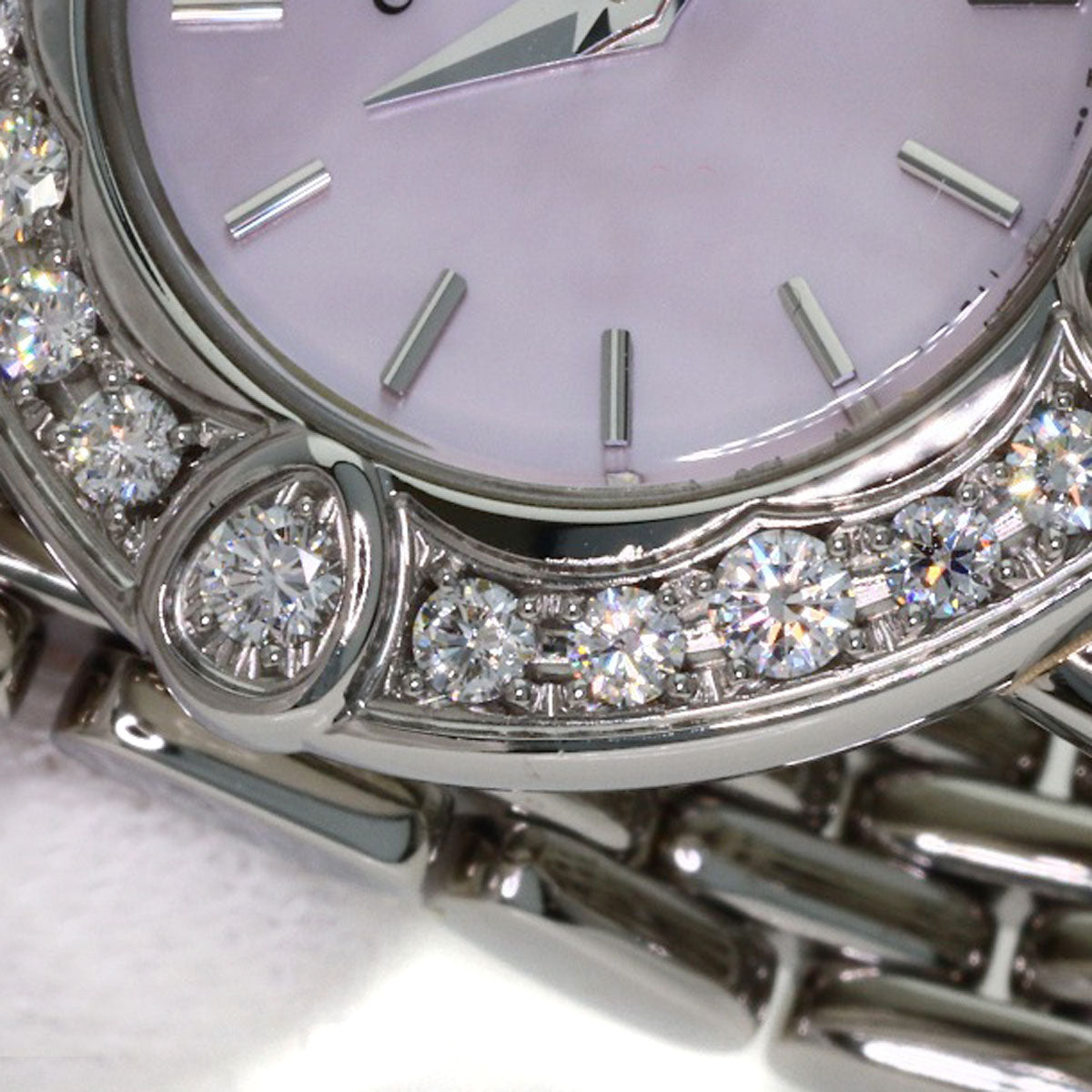 SEIKO セイコー 1E70-0CY0 クレドール シグノ ベゼル ダイヤモンド 腕時計 SS レディース 中古