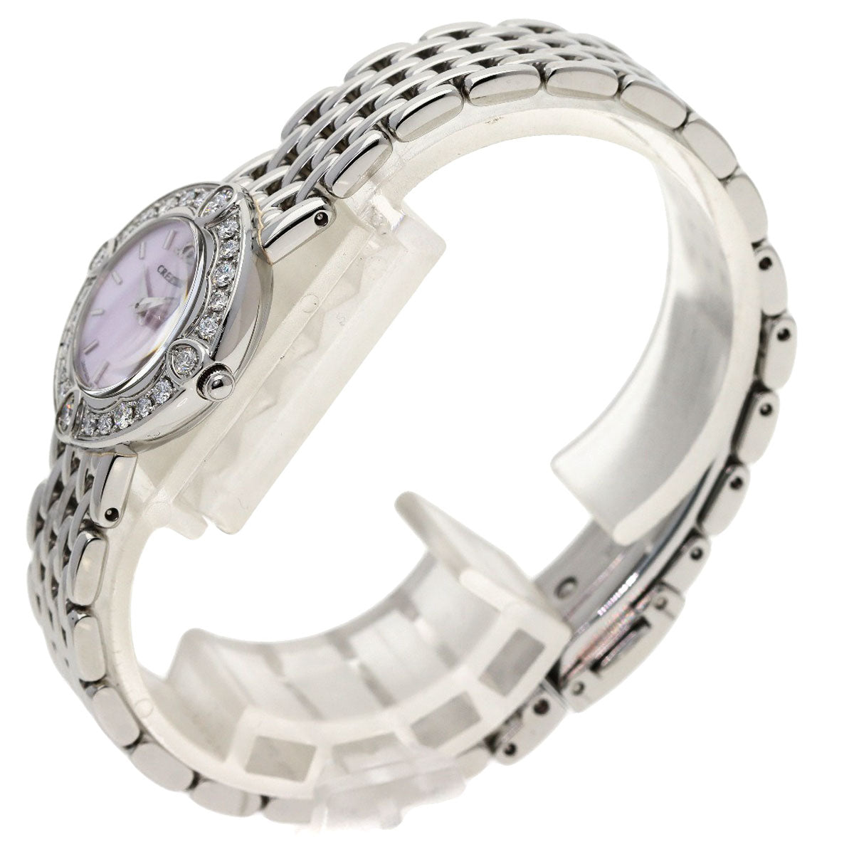 SEIKO セイコー 1E70-0CY0 クレドール シグノ ベゼル ダイヤモンド 腕時計 SS レディース 中古