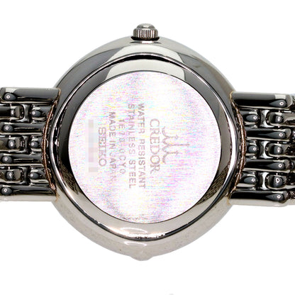 SEIKO セイコー 1E70-0CY0 クレドール シグノ ベゼル ダイヤモンド 腕時計 SS レディース 中古