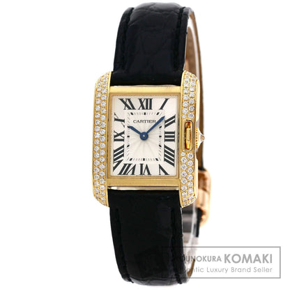 CARTIER カルティエ WT100014 タンクアングレーズ SM 腕時計 K18YG レディース 中古