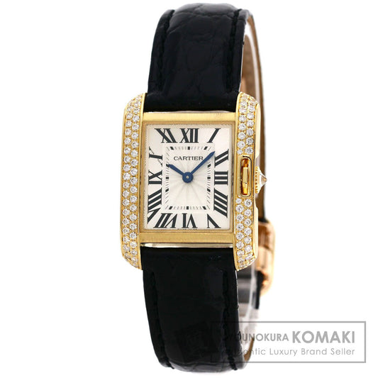 CARTIER カルティエ WT100014 タンクアングレーズ SM 腕時計 K18YG レディース 中古