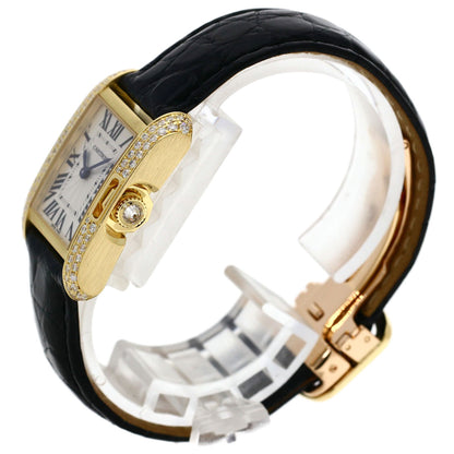 CARTIER カルティエ WT100014 タンクアングレーズ SM 腕時計 K18YG レディース 中古