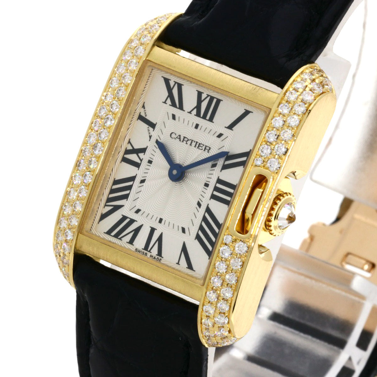 CARTIER カルティエ WT100014 タンクアングレーズ SM 腕時計 K18YG レディース 中古
