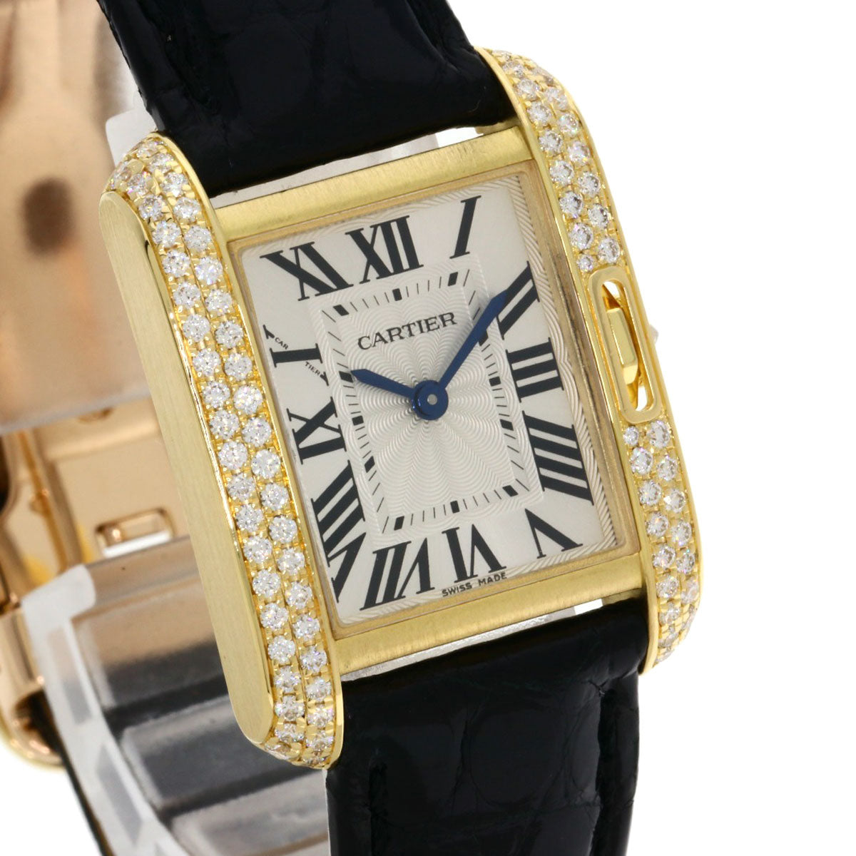 CARTIER カルティエ WT100014 タンクアングレーズ SM 腕時計 K18YG レディース 中古