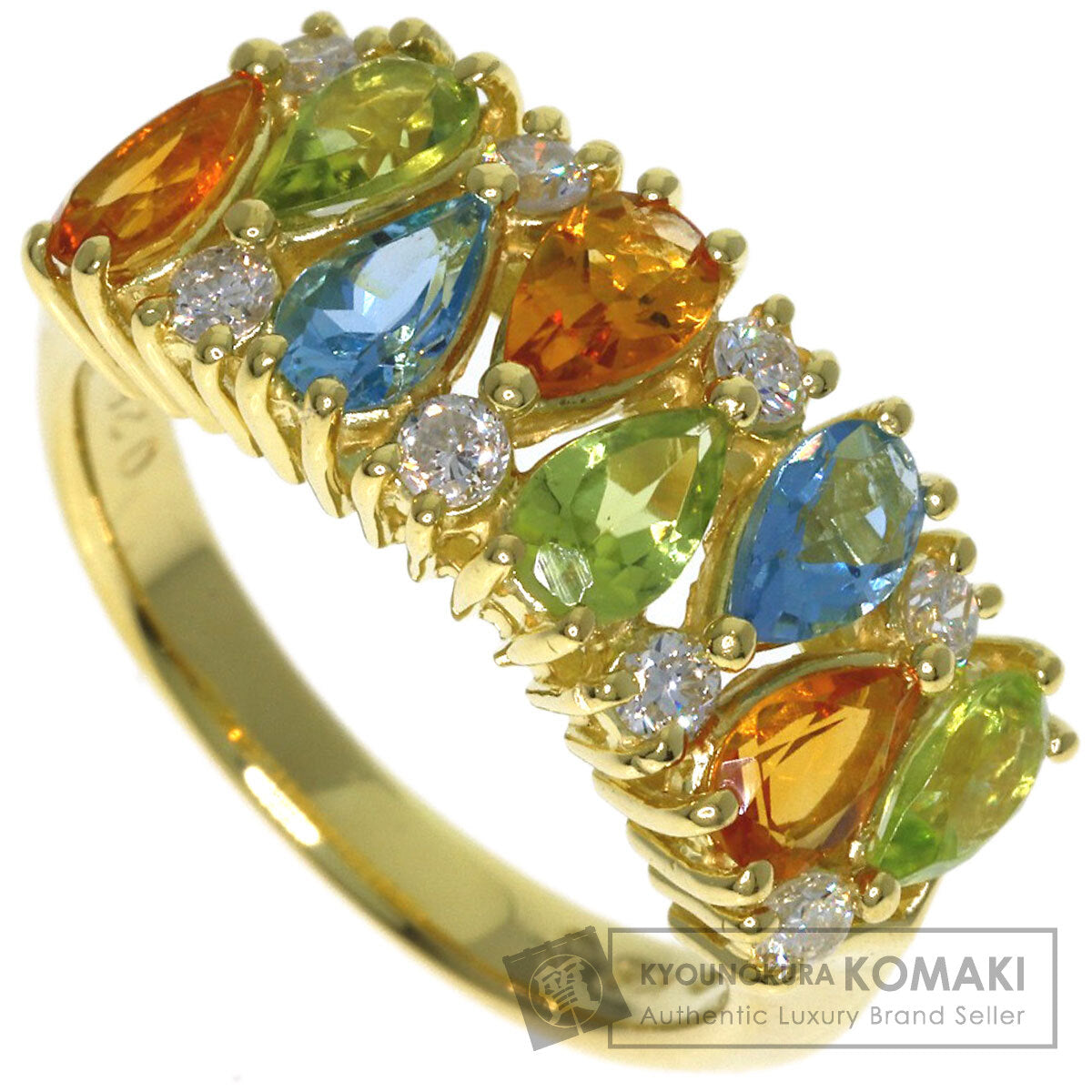 セレクトジュエリー シトリン ペリドット ブルートパーズ ダイヤモンド リング・指輪 中古 商品画像1