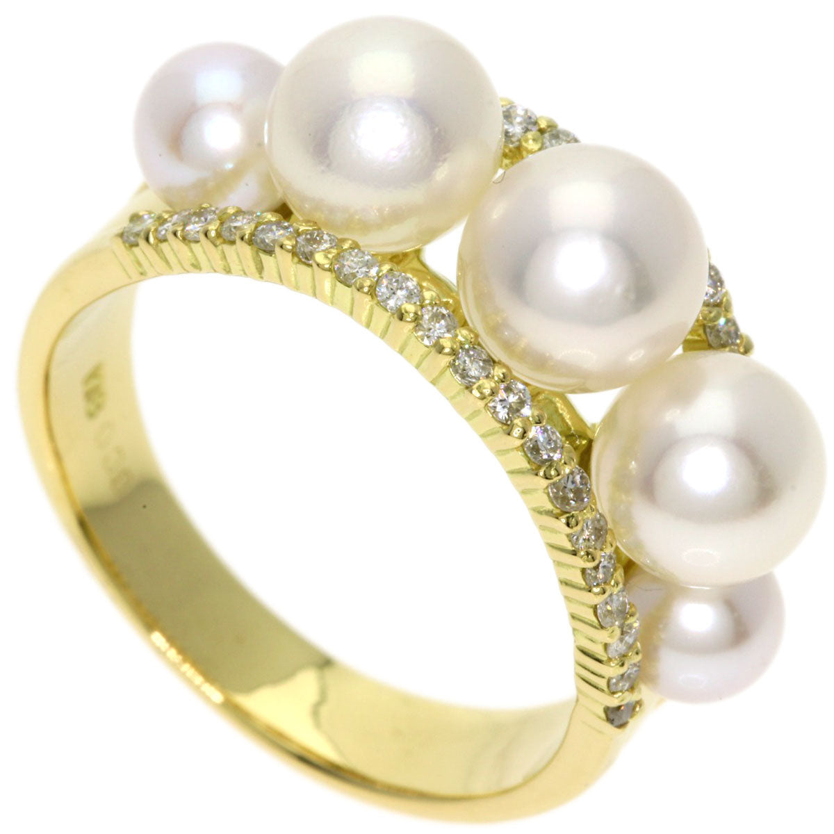 SELECT JEWELRY セレクトジュエリー パール 真珠 ダイヤモンド リング・指輪 K18YG レディース 中古