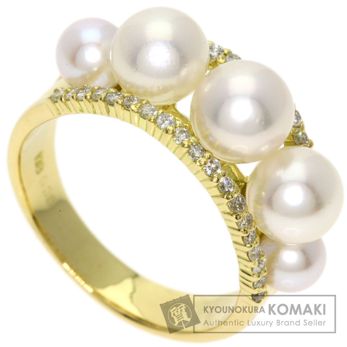 SELECT JEWELRY セレクトジュエリー パール 真珠 ダイヤモンド リング・指輪 K18YG レディース 中古