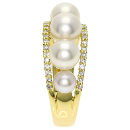 SELECT JEWELRY セレクトジュエリー パール 真珠 ダイヤモンド リング・指輪 K18YG レディース 中古
