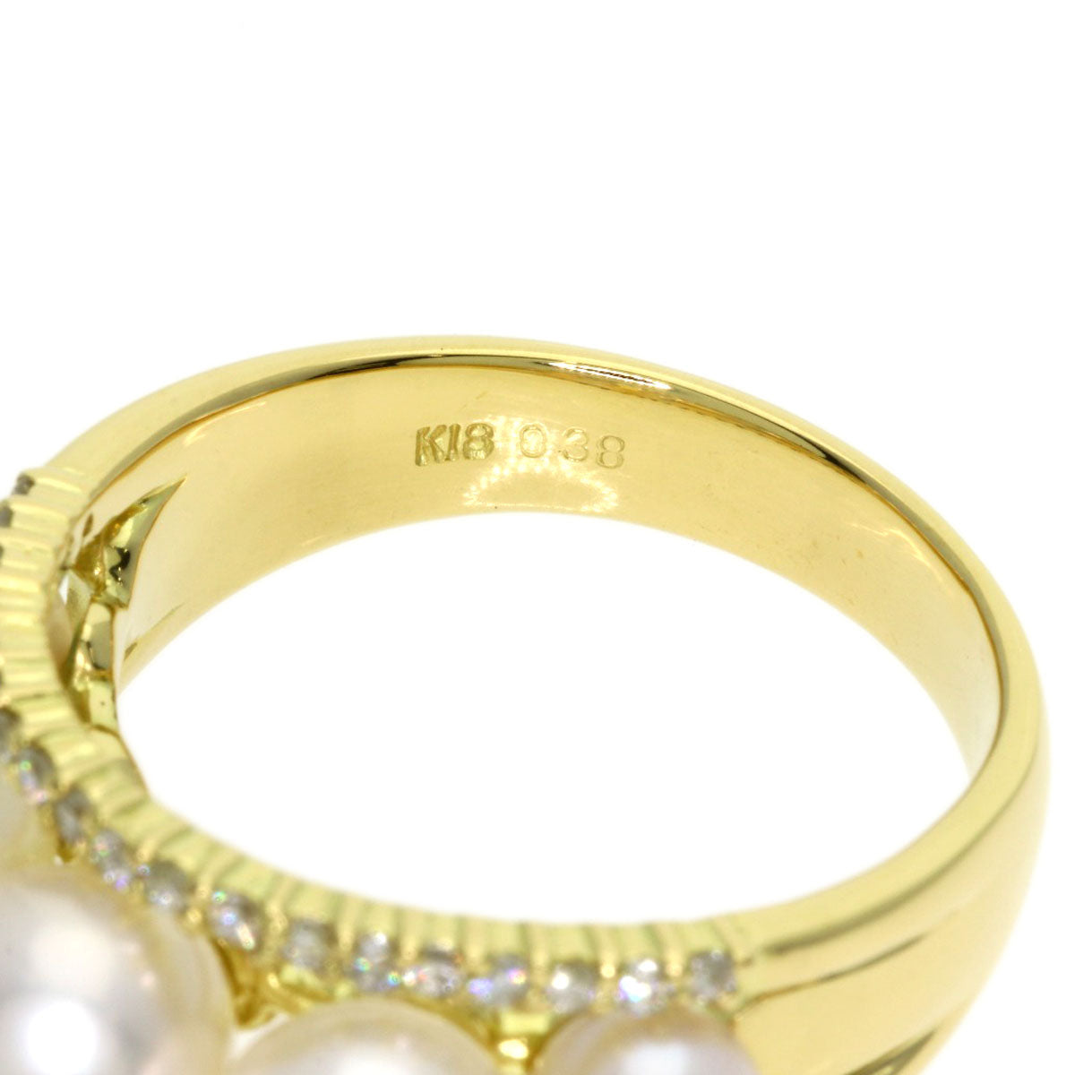 SELECT JEWELRY セレクトジュエリー パール 真珠 ダイヤモンド リング・指輪 K18YG レディース 中古
