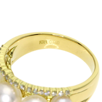 SELECT JEWELRY セレクトジュエリー パール 真珠 ダイヤモンド リング・指輪 K18YG レディース 中古