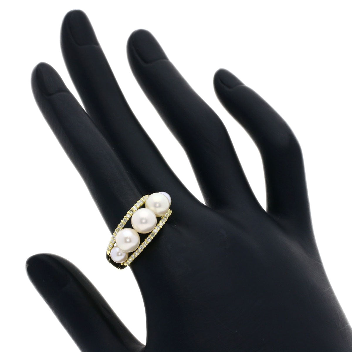 SELECT JEWELRY セレクトジュエリー パール 真珠 ダイヤモンド リング・指輪 K18YG レディース 中古