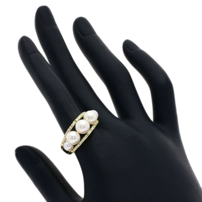 SELECT JEWELRY セレクトジュエリー パール 真珠 ダイヤモンド リング・指輪 K18YG レディース 中古