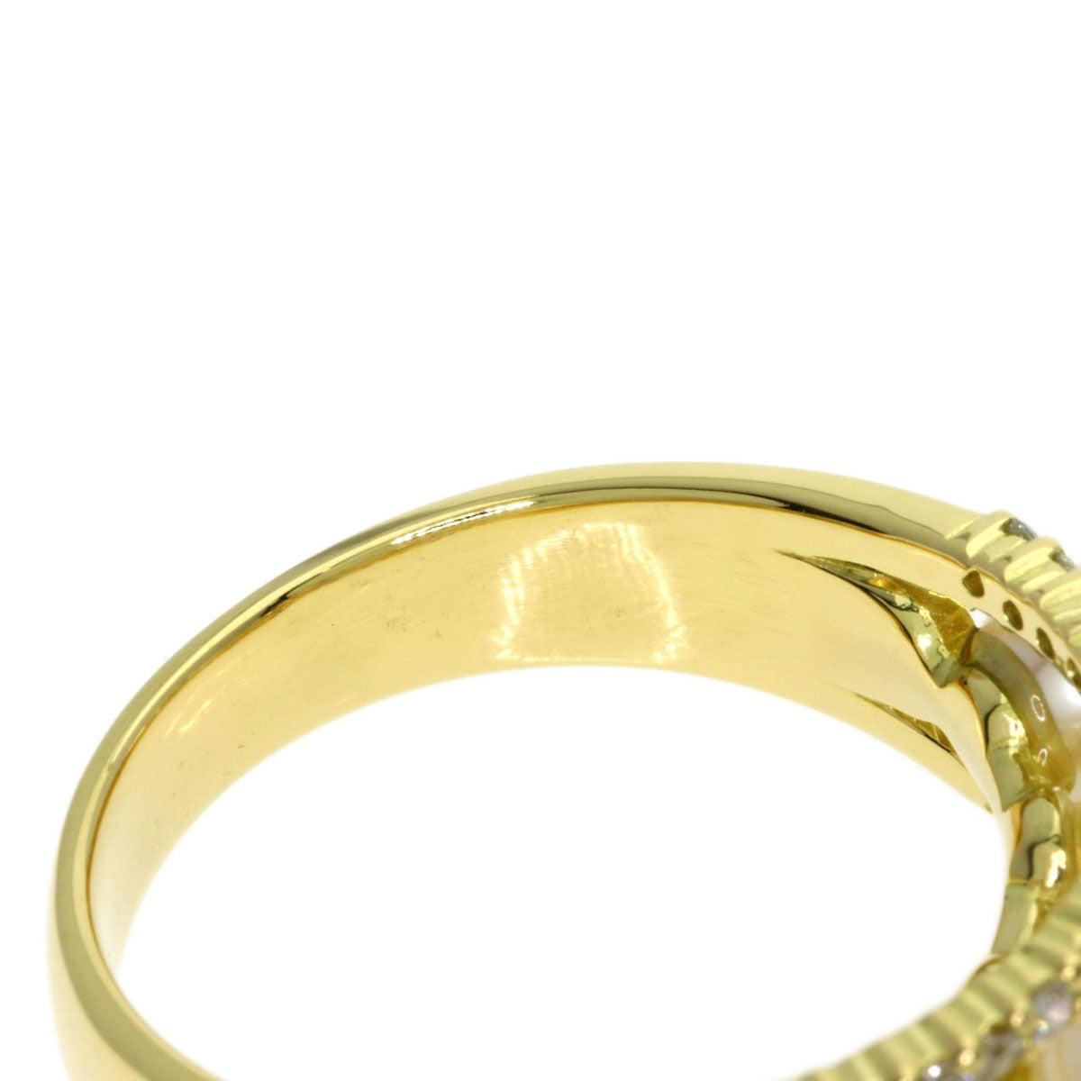 SELECT JEWELRY セレクトジュエリー パール 真珠 ダイヤモンド リング・指輪 K18YG レディース 中古