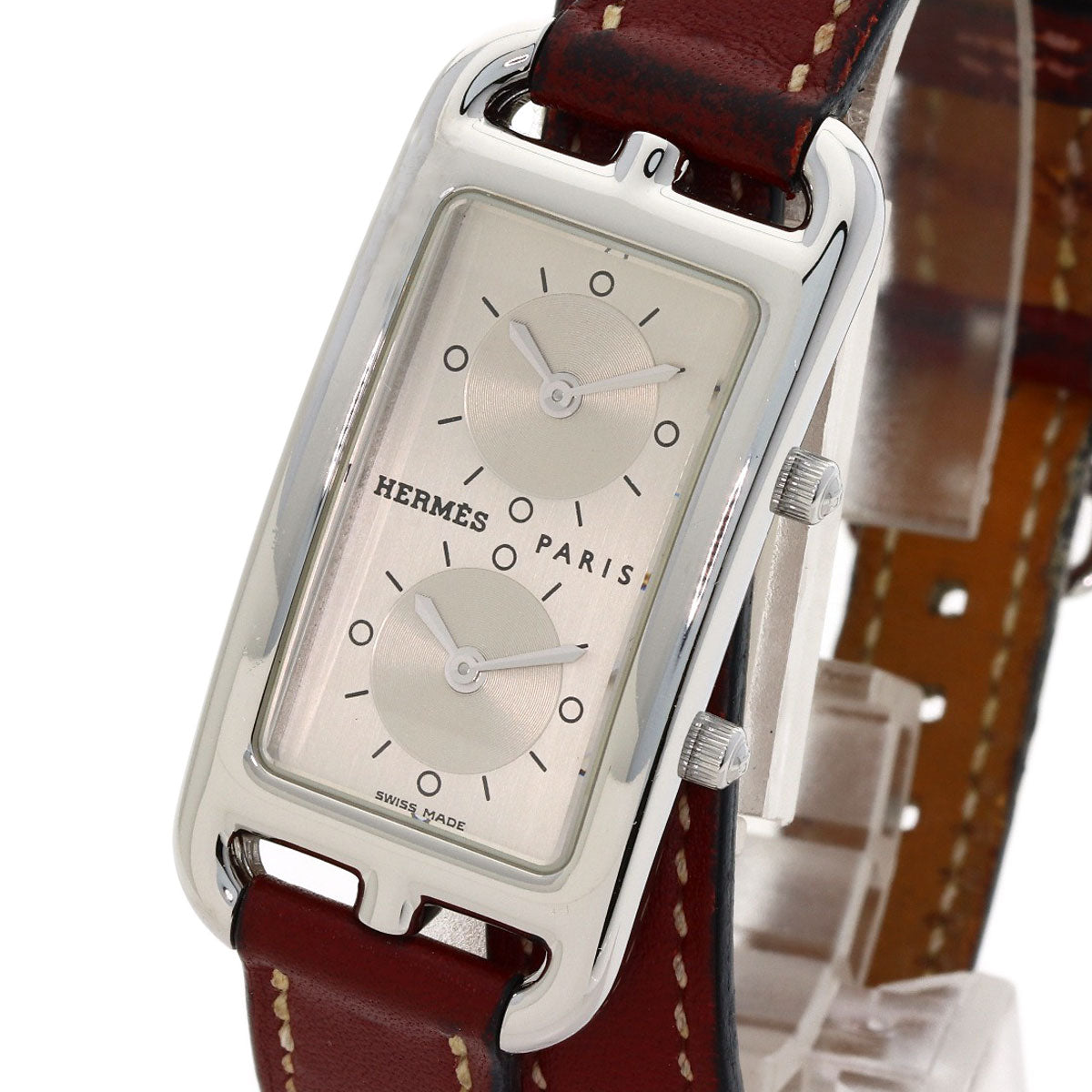 HERMES エルメス CC3.210 ケープコッド ドゥゾーン ドゥブルトゥール 腕時計 SS レディース 中古