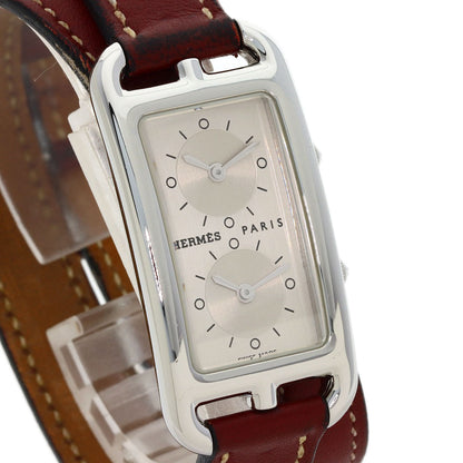 HERMES エルメス CC3.210 ケープコッド ドゥゾーン ドゥブルトゥール 腕時計 SS レディース 中古