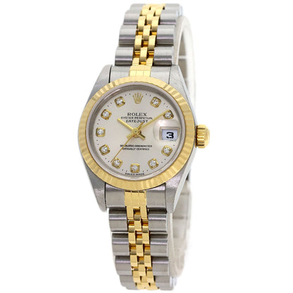ROLEX ロレックス 79173G デイトジャスト 10P ダイヤモンド 腕時計 SS レディース 中古