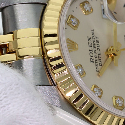 ROLEX ロレックス 79173G デイトジャスト 10P ダイヤモンド 腕時計 SS レディース 中古