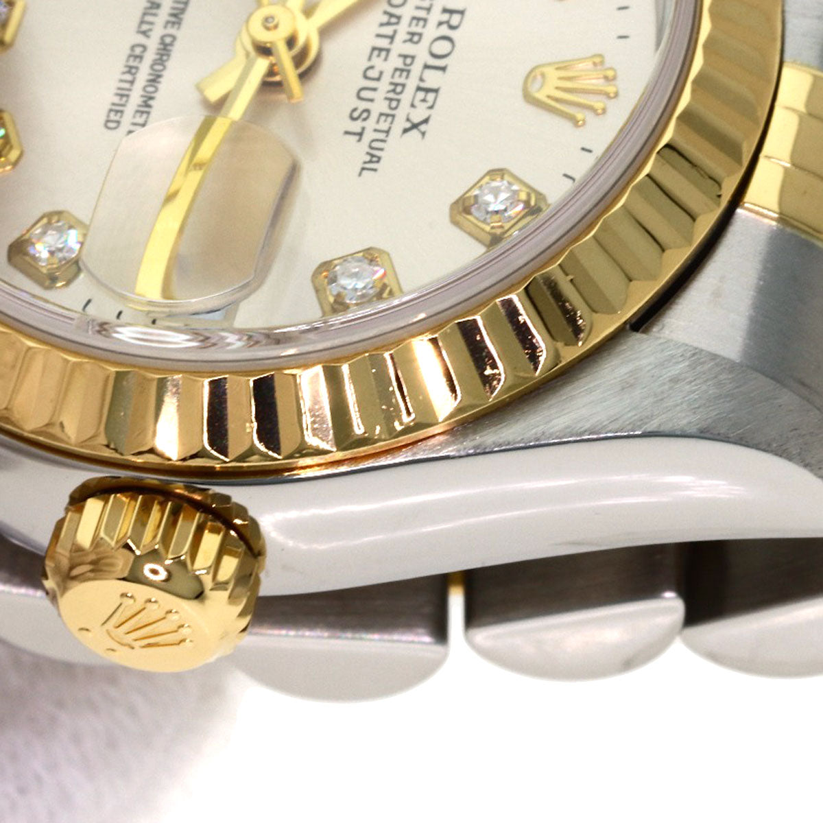 ROLEX ロレックス 79173G デイトジャスト 10P ダイヤモンド 腕時計 SS レディース 中古