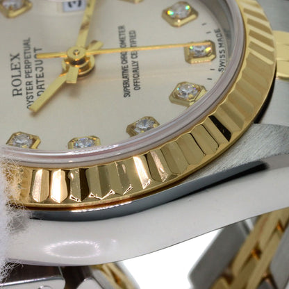 ROLEX ロレックス 79173G デイトジャスト 10P ダイヤモンド 腕時計 SS レディース 中古