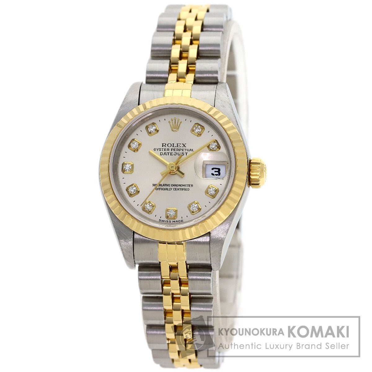 ROLEX ロレックス 79173G デイトジャスト 10P ダイヤモンド 腕時計 SS レディース 中古