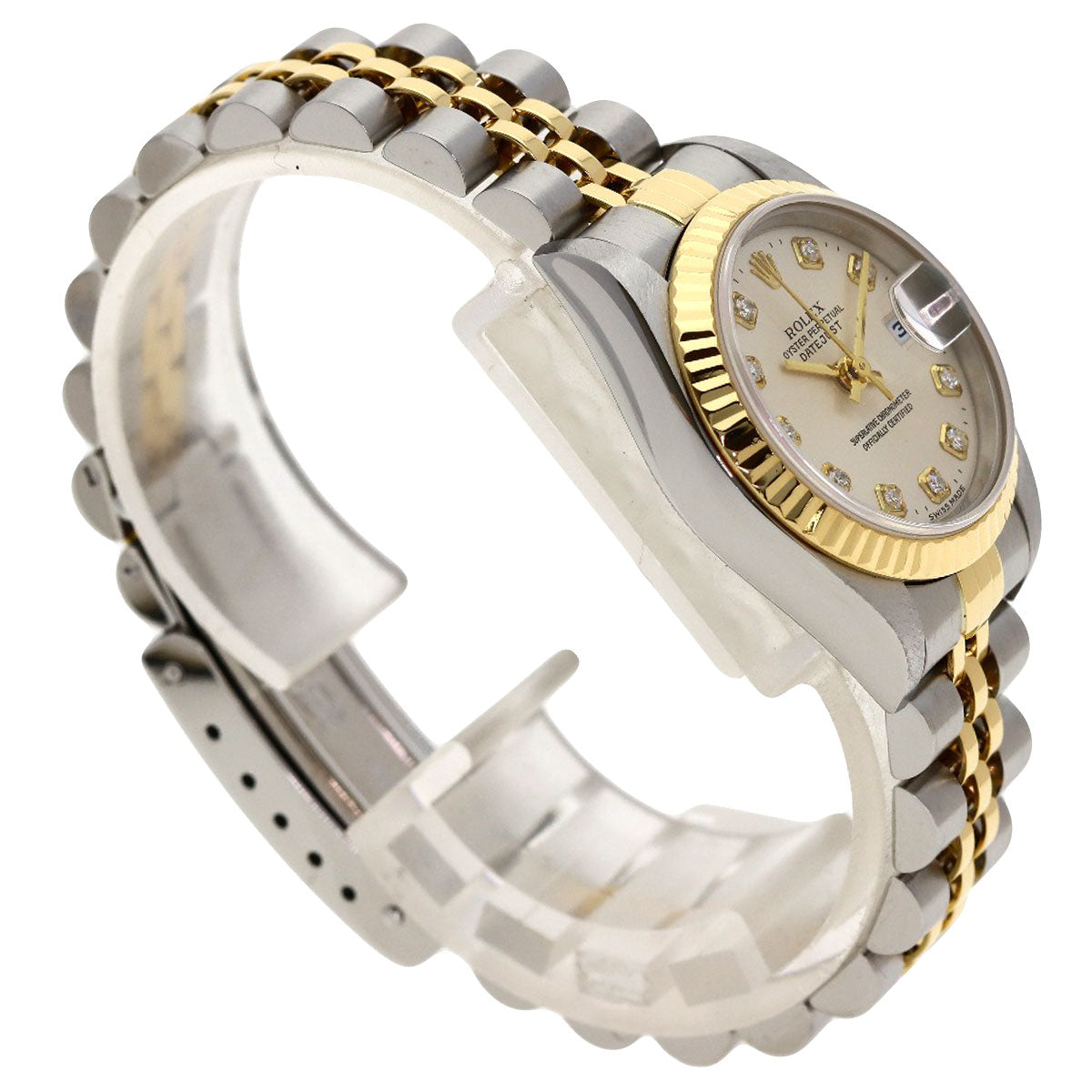 ROLEX ロレックス 79173G デイトジャスト 10P ダイヤモンド 腕時計 SS レディース 中古