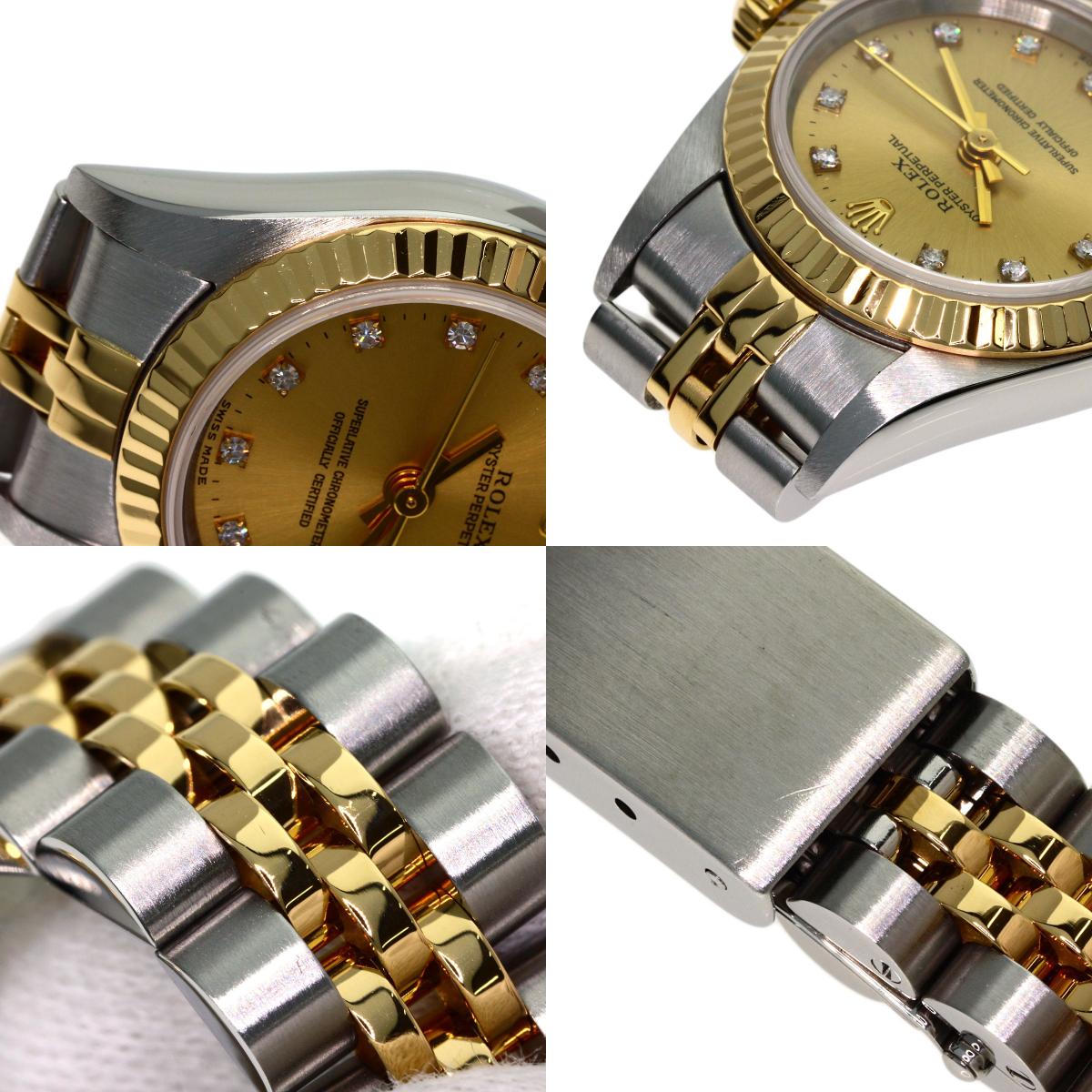 ロレックス 67193G オイスターパーペチュアル 11P ダイヤモンド 腕時計 中古 商品画像18