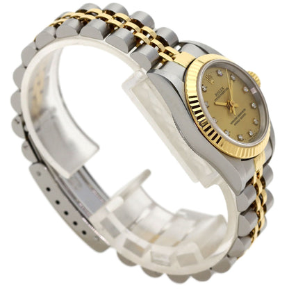 ROLEX ロレックス 67193G オイスターパーペチュアル 11P ダイヤモンド 腕時計 SS レディース 中古