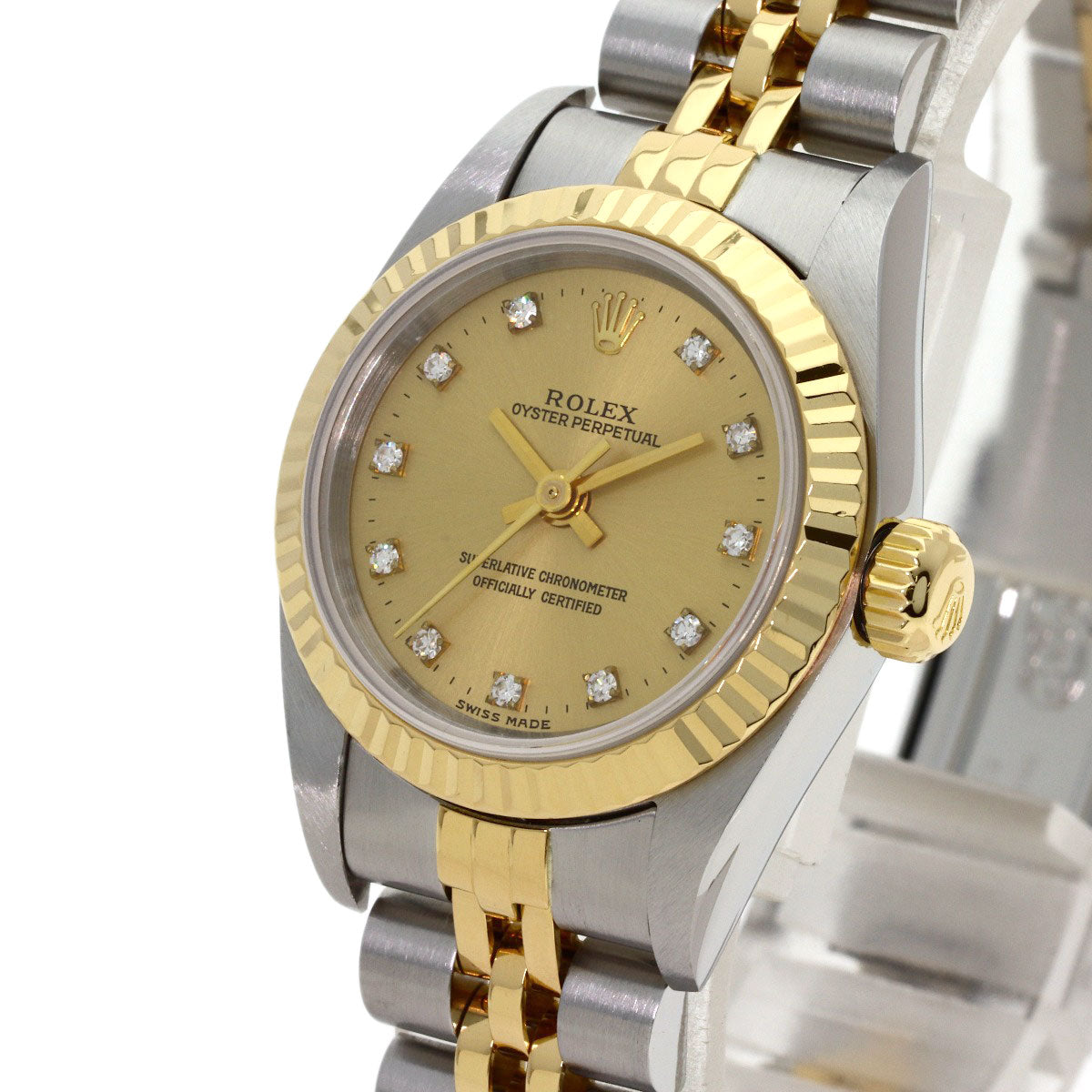 ロレックス 67193G オイスターパーペチュアル 11P ダイヤモンド 腕時計 中古 商品画像4