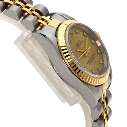 ROLEX ロレックス 67193G オイスターパーペチュアル 11P ダイヤモンド 腕時計 SS レディース 中古