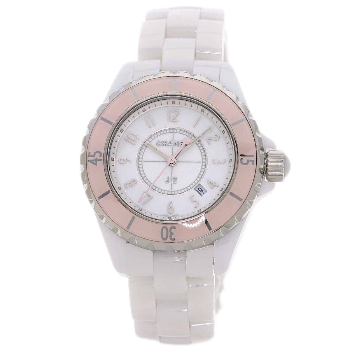 CHANEL シャネル H4467 J12 2015年世界限定1200本 ソフトピンク 腕時計 セラミック レディース 中古