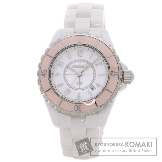 CHANEL シャネル H4467 J12 2015年世界限定1200本 ソフトピンク 腕時計 セラミック レディース 中古