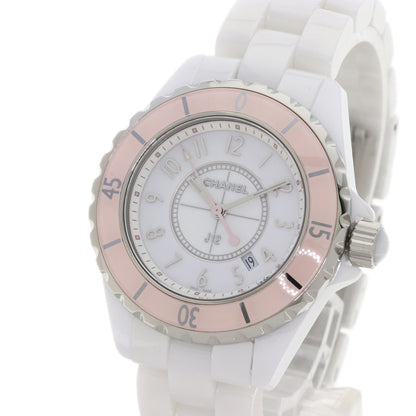 CHANEL シャネル H4467 J12 2015年世界限定1200本 ソフトピンク 腕時計 セラミック レディース 中古