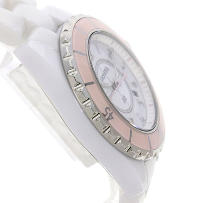 CHANEL シャネル H4467 J12 2015年世界限定1200本 ソフトピンク 腕時計 セラミック レディース 中古