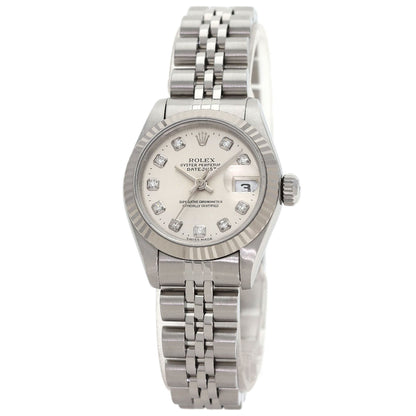 ROLEX ロレックス 69174G デイトジャスト 10P ダイヤモンド 腕時計 SS レディース 中古