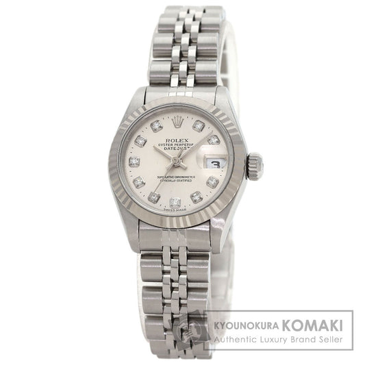 ROLEX ロレックス 69174G デイトジャスト 10P ダイヤモンド 腕時計 SS レディース 中古