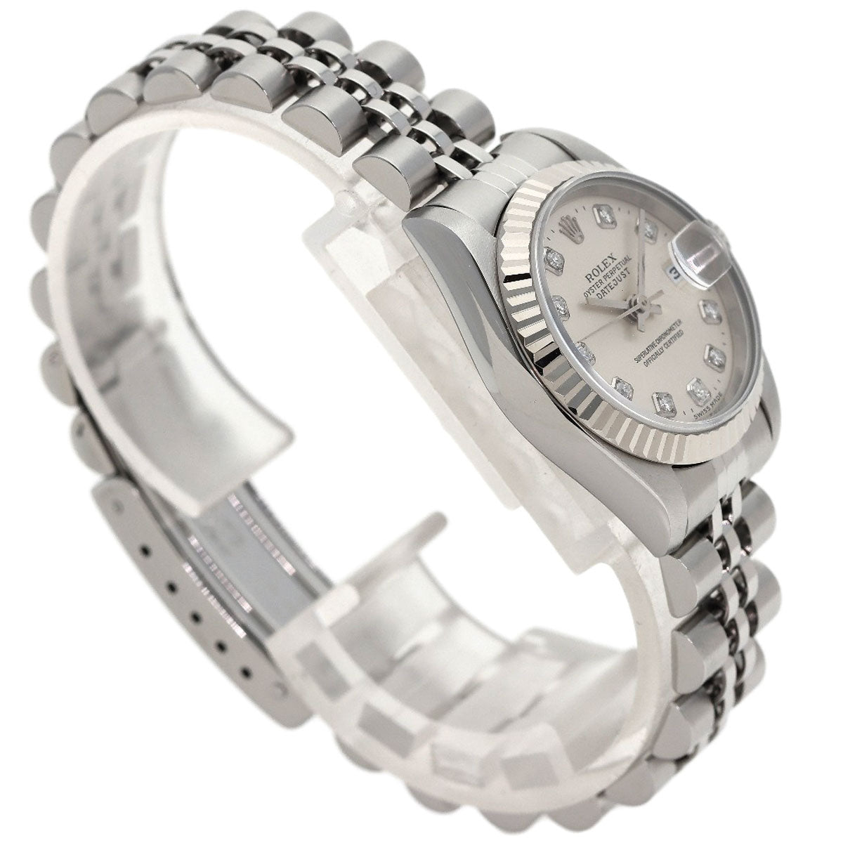 ROLEX ロレックス 69174G デイトジャスト 10P ダイヤモンド 腕時計 SS レディース 中古