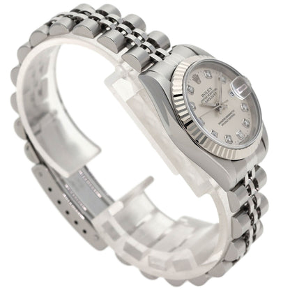 ROLEX ロレックス 69174G デイトジャスト 10P ダイヤモンド 腕時計 SS レディース 中古