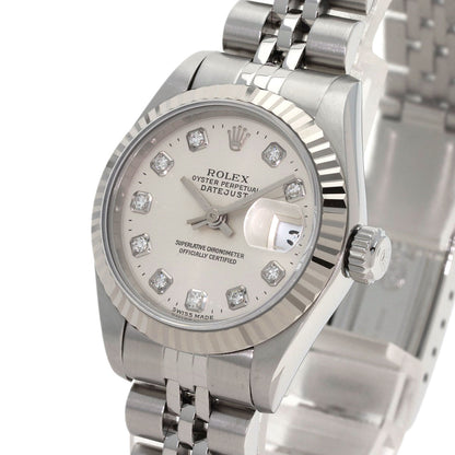 ROLEX ロレックス 69174G デイトジャスト 10P ダイヤモンド 腕時計 SS レディース 中古