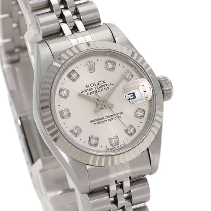 ROLEX ロレックス 69174G デイトジャスト 10P ダイヤモンド 腕時計 SS レディース 中古