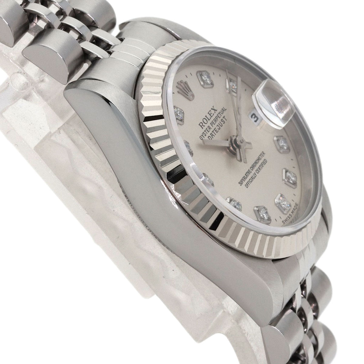 ROLEX ロレックス 69174G デイトジャスト 10P ダイヤモンド 腕時計 SS レディース 中古