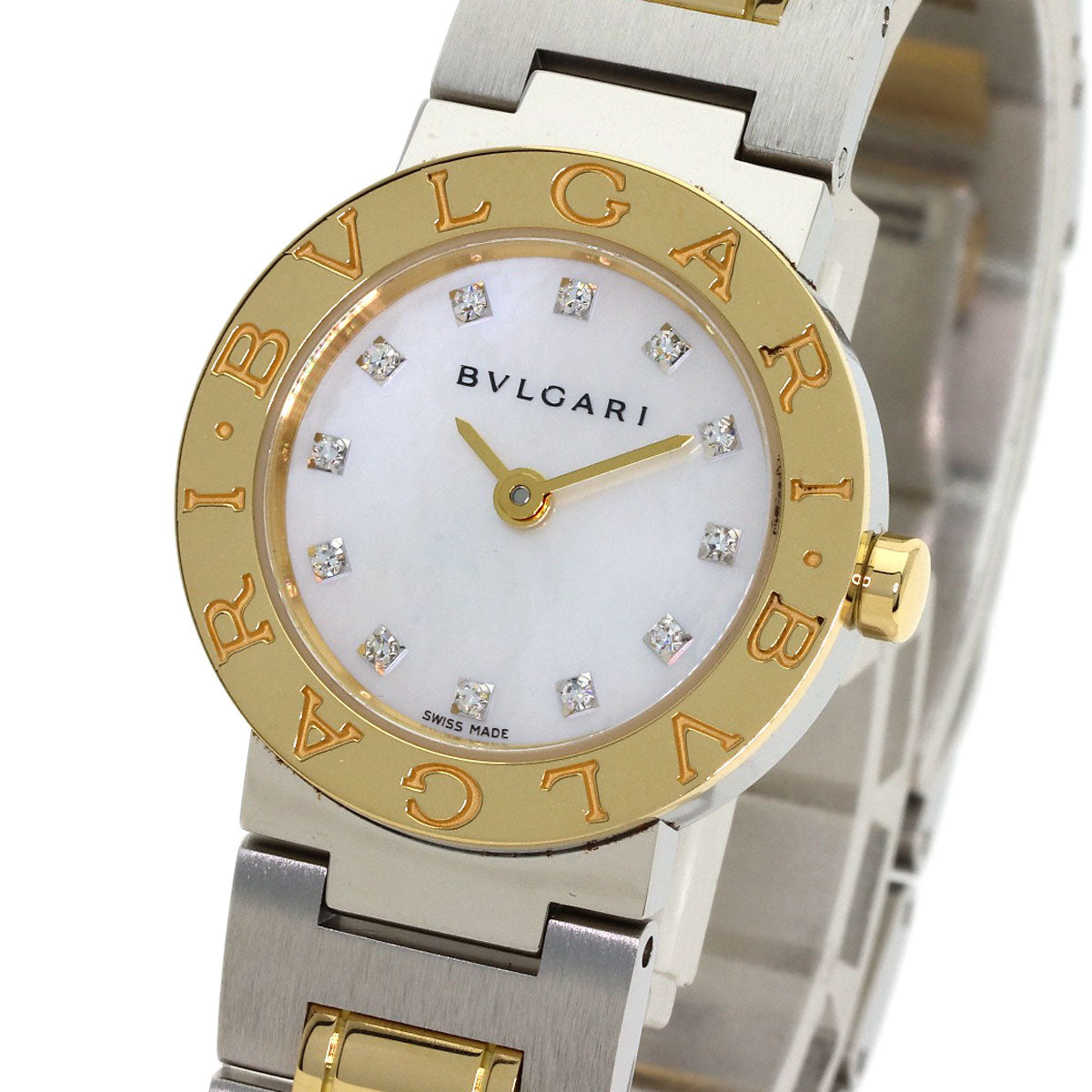 BVLGARI ブルガリ BB23SG ブルガリブルガリ 12P ダイヤモンド 腕時計 SS レディース 中古