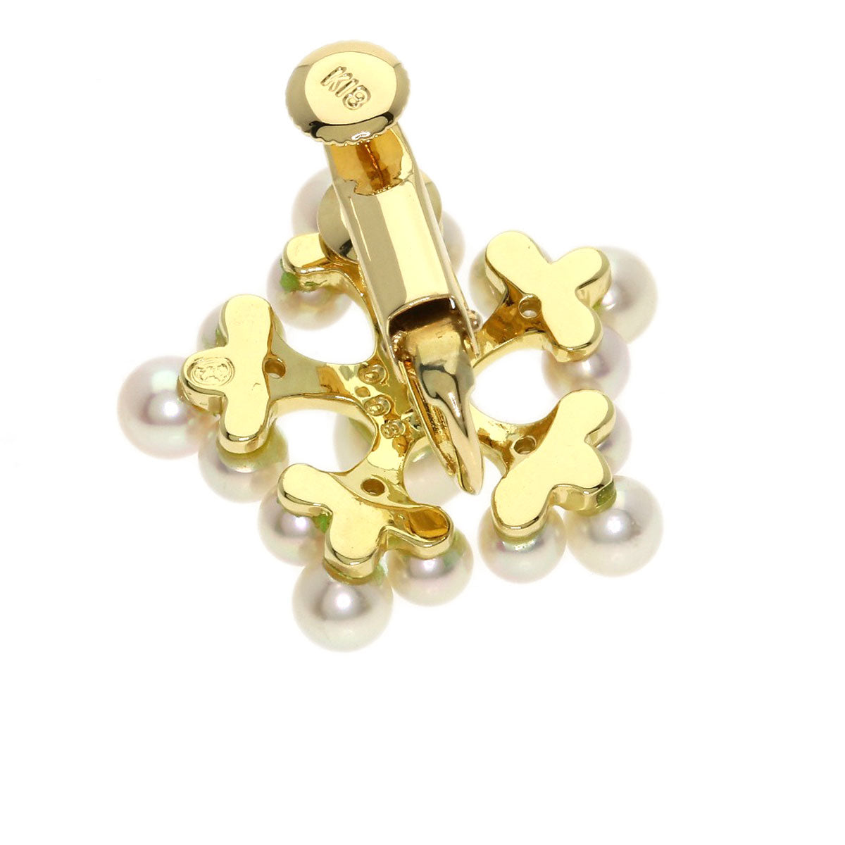 SELECT JEWELRY セレクトジュエリー パール 真珠 ダイヤモンド イヤリング K18YG レディース 中古