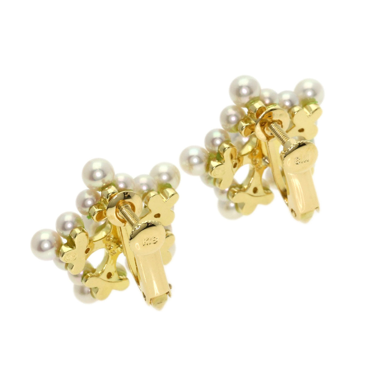 SELECT JEWELRY セレクトジュエリー パール 真珠 ダイヤモンド イヤリング K18YG レディース 中古