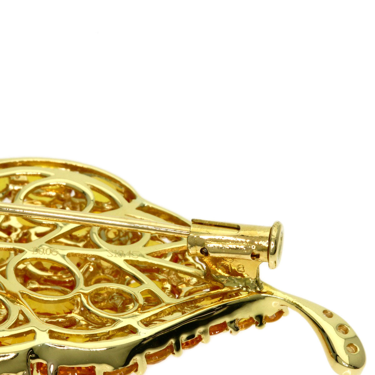 SELECT JEWELRY セレクトジュエリー ダイヤモンド ブローチ K18YG レディース 中古