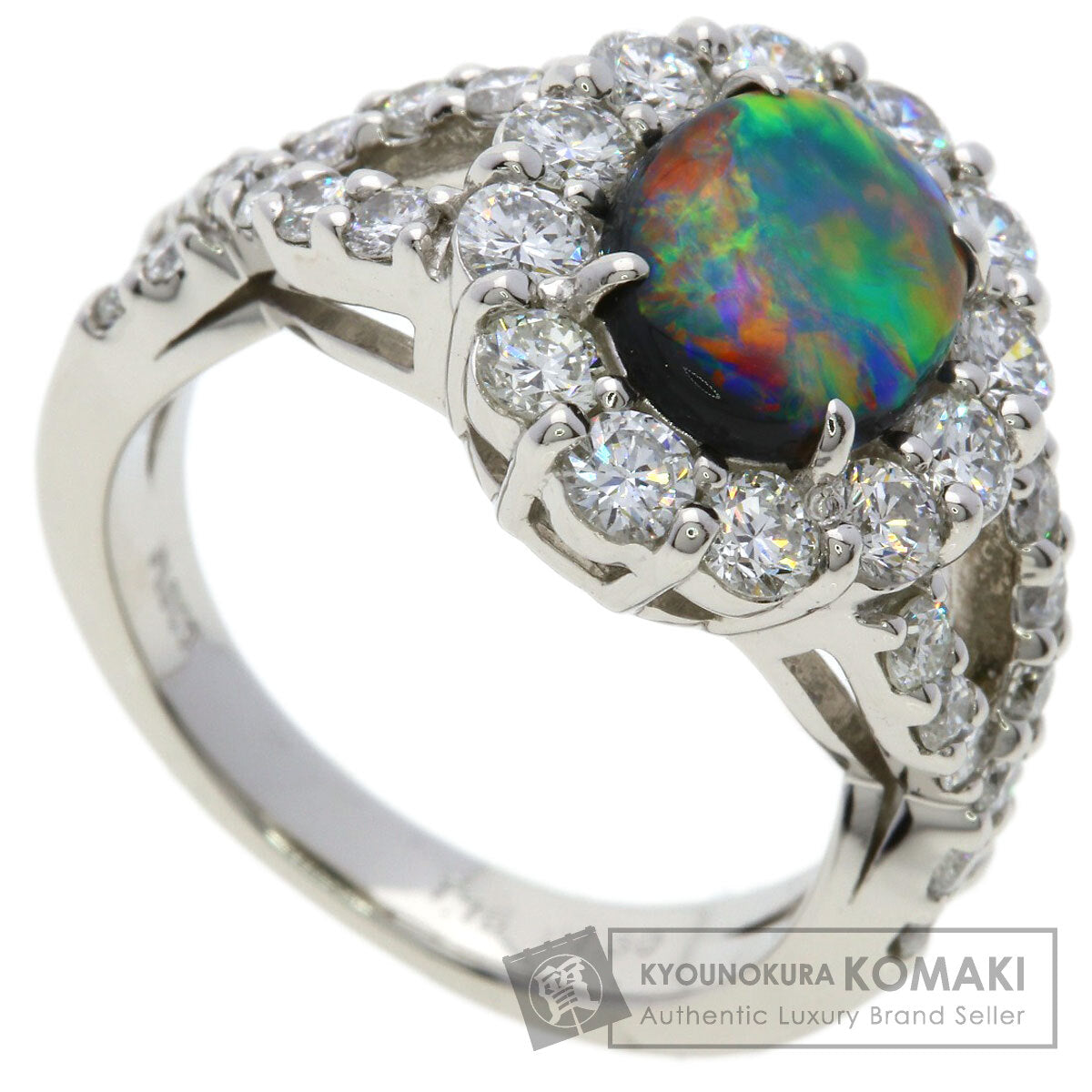 SELECT JEWELRY セレクトジュエリー ブラックオパール ダイヤモンド リング・指輪 PT900 レディース 中古