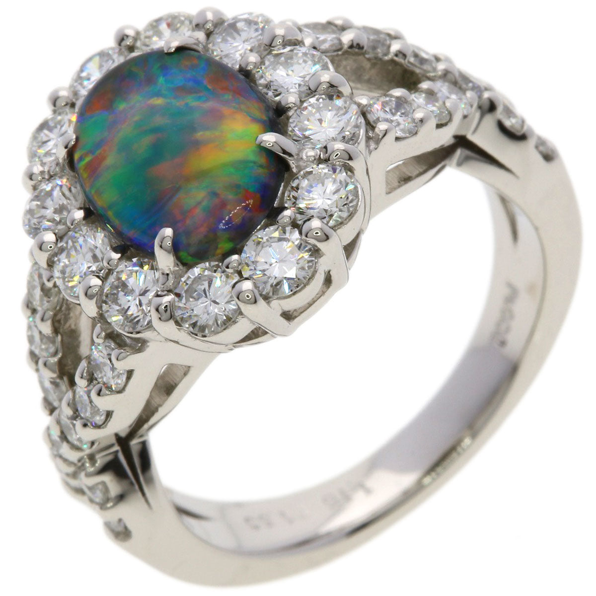 SELECT JEWELRY セレクトジュエリー ブラックオパール ダイヤモンド リング・指輪 PT900 レディース 中古