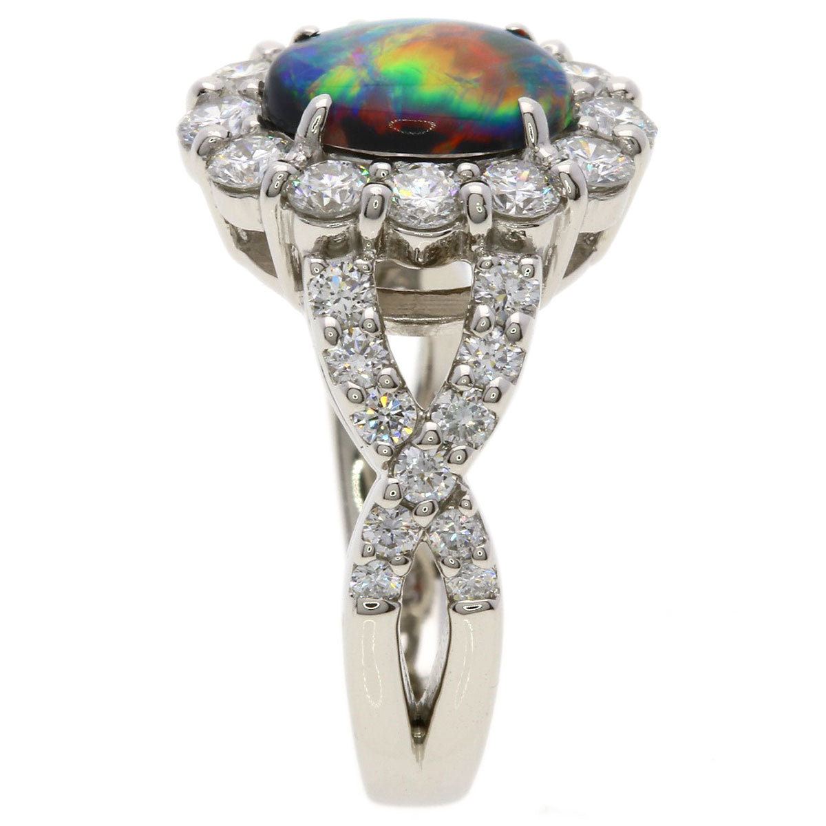 SELECT JEWELRY セレクトジュエリー ブラックオパール ダイヤモンド リング・指輪 PT900 レディース 中古