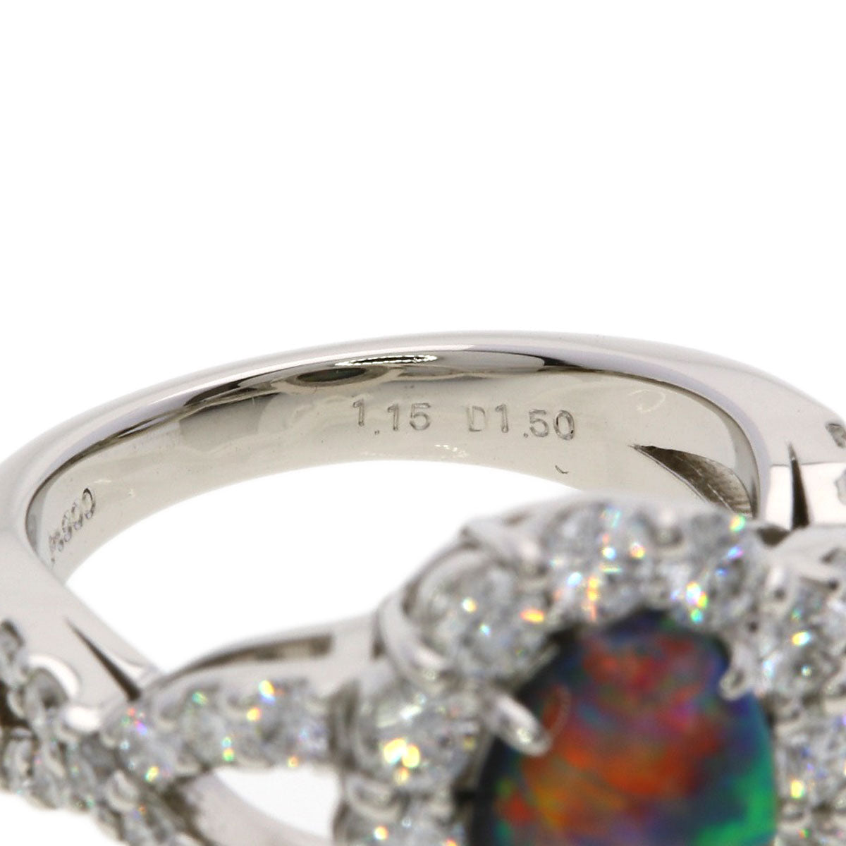 SELECT JEWELRY セレクトジュエリー ブラックオパール ダイヤモンド リング・指輪 PT900 レディース 中古