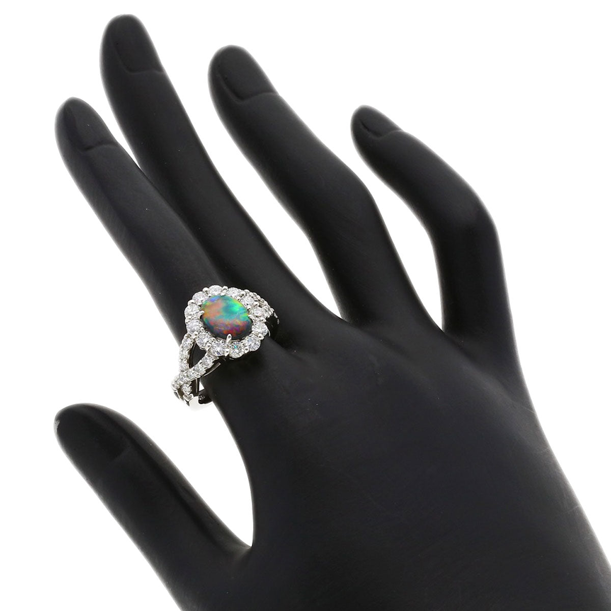 SELECT JEWELRY セレクトジュエリー ブラックオパール ダイヤモンド リング・指輪 PT900 レディース 中古